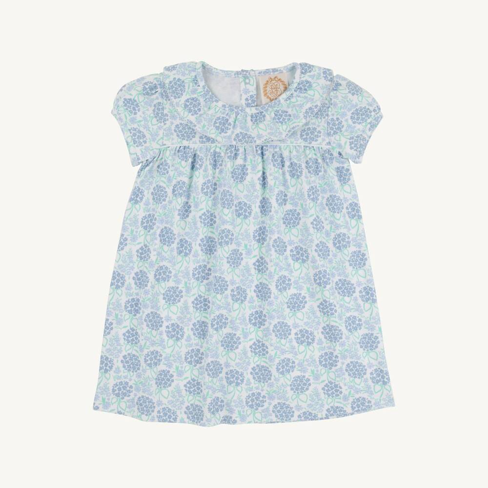 NEW THE BEAUFORT BONNET COMPANY girls' short sleeve ramona ruffle dress in blue